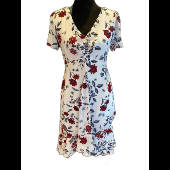 Candies Dress Womens Size Small  Smocked High Low Flowy Chic  Flutter Sleeve - Picture 2 of 12